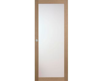Porte coulissante QUADRAL grand vitrage *** Chêne plaqué