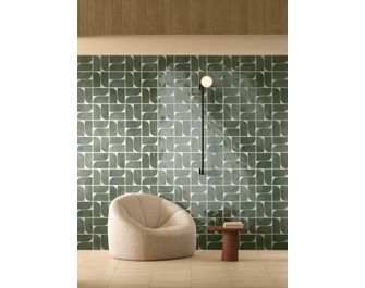 Carrelage mural COLINE courbe vert 20X20