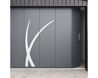 Porte de garage Anselme coulissante manuelle avec portillon intégré