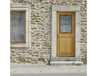 Porte d'entrée Anne-Sophie bois exotique sur-mesure