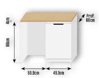 Ensemble kitchenette L.100cm ESSENTIEL blanc