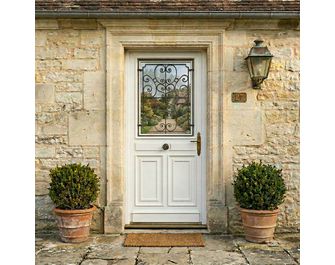 Porte d'entrée MANSART PVC à grille sur-mesure