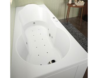 Baignoire droite balnéo acrylique BERTILLE MIXTE