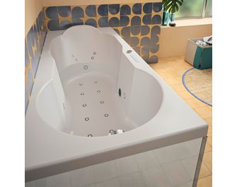 Baignoire droite balnéo acrylique BERTILLE MIXTE PREMIUM