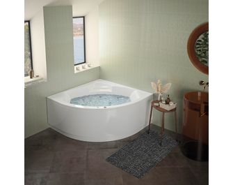 Baignoire d'angle balnéo acrylique BERTILLE MIXTE