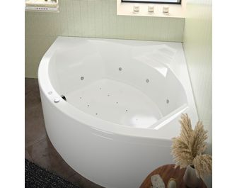 Baignoire d'angle balnéo acrylique BERTILLE MIXTE