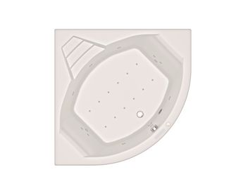 Baignoire d'angle balnéo acrylique BERTILLE MIXTE PREMIUM