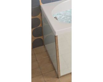 Tablier latéral en verre trempé blanc pour baignoire BERTILLE