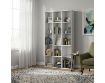 Bibliothèque L.120/180 cm décor blanc Pléiade