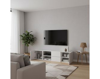 Meuble TV blanc L.160 cm Pléiade