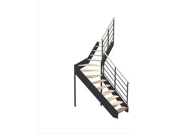 Escalier Estelle quart-tournant intermédiaire rampe Eva