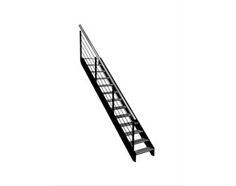 Escalier Estelle droit rampe Epure tubes inox