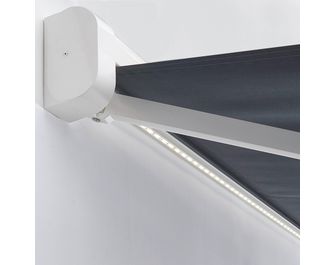 Store banne Gaïa coffre blanc à LED