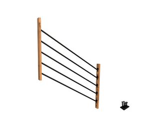 Kit garde corps SEPIA rampant 2 demis poteaux + 1 platine + 5 tubes +10 supports