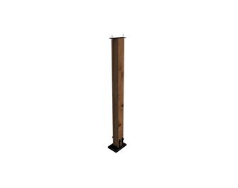 Poteau de finition avec platine et support de main courante SEPIA