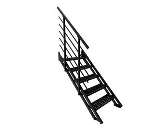 Escalier extérieur NEW YORK 2 droit 4 à 6 marches Métal Caillebotis