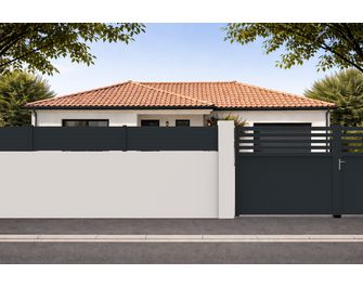 Pack 3 lames fines cloture VIANA gris