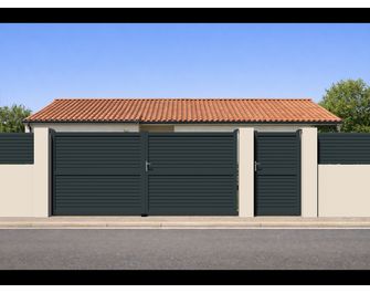 Pack 3 lames persiennes cloture VIANA gris