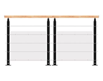Balustrade EZIO noire en hêtre