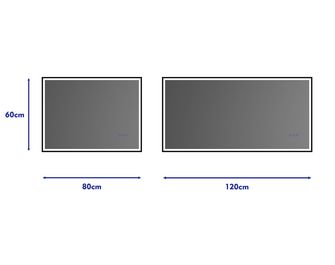 Miroir de salle de bains Métal 2 à led