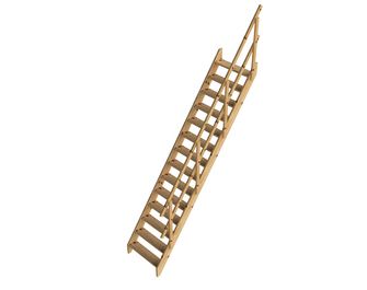 Escalier gain de place HILO droit sapin avec rampe