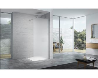 Paroi de douche LINE PRESTIGE verre strié 8 mm chromé