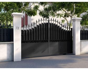 Portail coulissant Dommartin acier plein