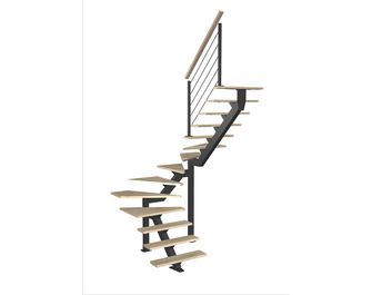 Escalier Elliot quart tournant intermédiaire rampe Epure tubes