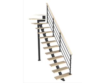 Escalier Elliot quart tournant haut rampe Eva