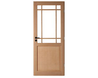 Bloc-porte RON chêne plaqué 9 carreaux - Huisserie 90