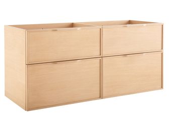 Meuble sous-vasque 120 cm 4 tiroirs chêne naturel FLAVIO