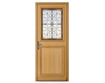Porte d'entrée Anne-Sophie Chêne avec châssis ouvrant sur-mesure
