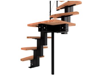 Escalier gain de place Bali 2 hêtre, quart tournant palier