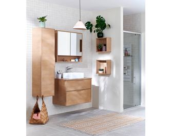 Meuble sous-vasque 80 cm 2 tiroirs chêne naturel FLAVIO