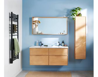 Meuble sous-vasque 120 cm 4 tiroirs chêne naturel FLAVIO