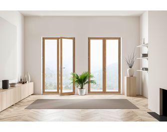 Porte-fenêtre 2 vantaux Mitra chêne