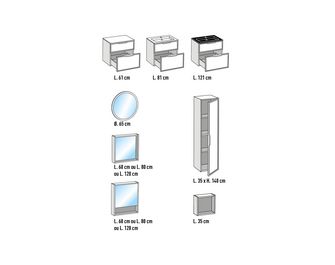 Meuble sous-vasque 80 cm 2 tiroirs chêne naturel FLAVIO