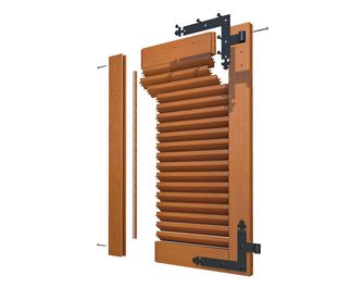 Volet bois exotique à cadre GALILEE