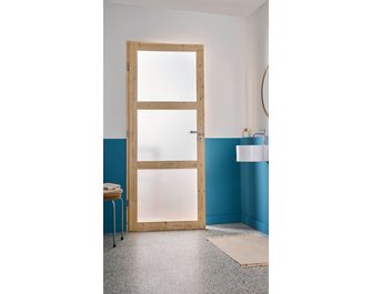 Bloc-porte Sapin ROBIN VITRE 3 carreaux huisserie 72