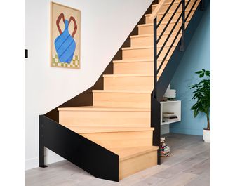 Escalier Esteban quart tournant bas rampe sans rampe