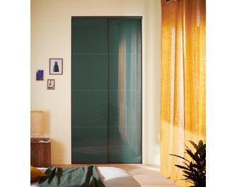 Porte de placard coulissante décor verre laqué UNION