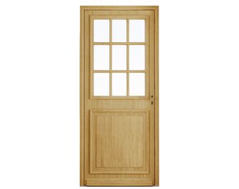 Porte d'entrée Anne-Perrine Chêne 9 carreaux avec barillet