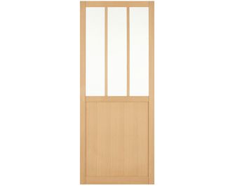 Porte coulissante verrière chêne plaqué