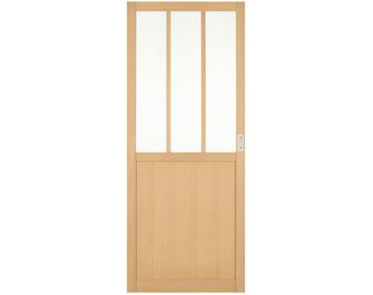 Porte coulissante verrière chêne plaqué R8 CUV TD