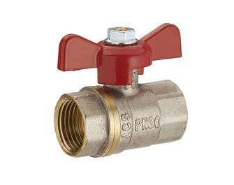 Vanne à sphère papillon mâle/femelle nickelé