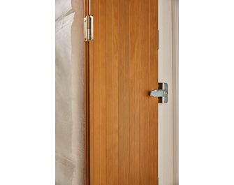 Persienne pliante en pin à lasurer