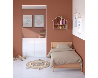Porte de placard coulissante décor miroir UNION