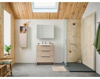 Meuble sous-vasque 80 cm avec 3 tiroirs FABIAN