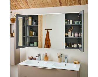 Armoire de toilette lumineuse 80 cm 2 portes PHOENIX