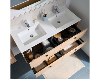 Plan double vasque L.121 cm céramique FORMEO